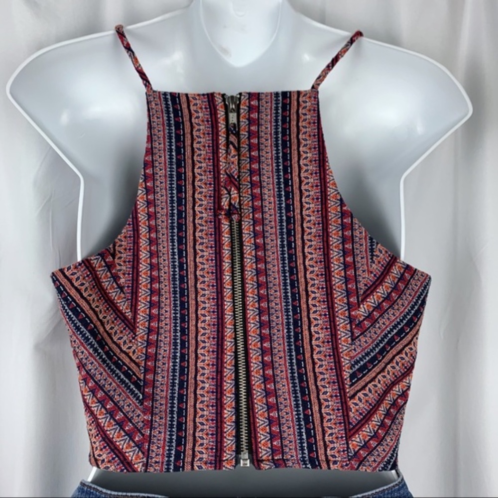 Bcbgeneration Cropped Halter Top Aztec Print, 4 - image 3
